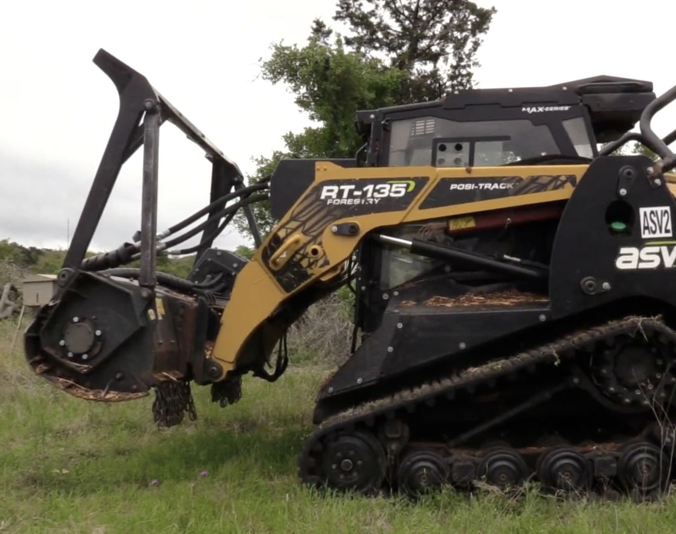Hillside cedar mulching in Jonestown, TX lakefront homes Hillside cedar mulching in Jonestown, TX lakefront homes