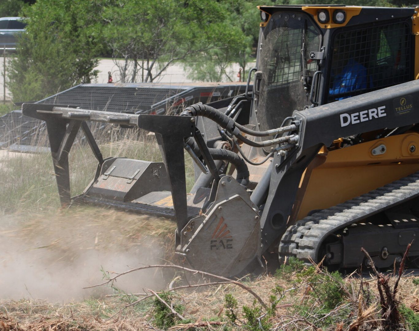 Vineyard stump grinding in Fredericksburg, TX land